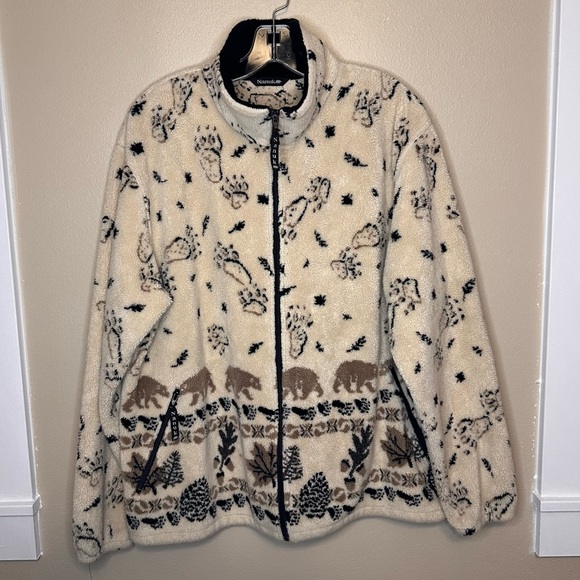 Nanuk Canadian Polar Gear Jackets & Blazers - Nanuk Canadian Polar Gear Roaming Bears w/Paws Cream Shearling Jacket XL